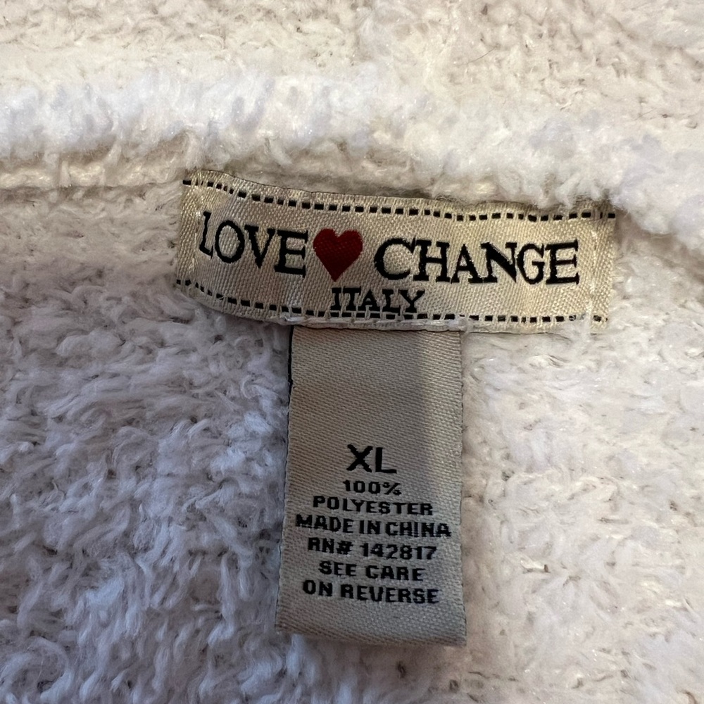 Love Change Italy White Fuzzy Long Sleeve Cover Up Cardigan - XL ♥️ - Picture 4 of 8